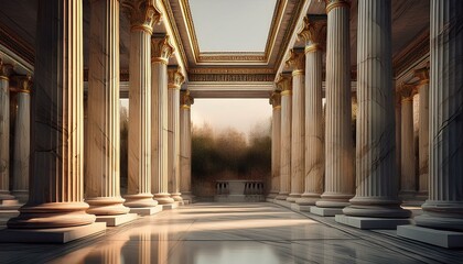 marble columns of academy of athens Created with Generative AI technology.