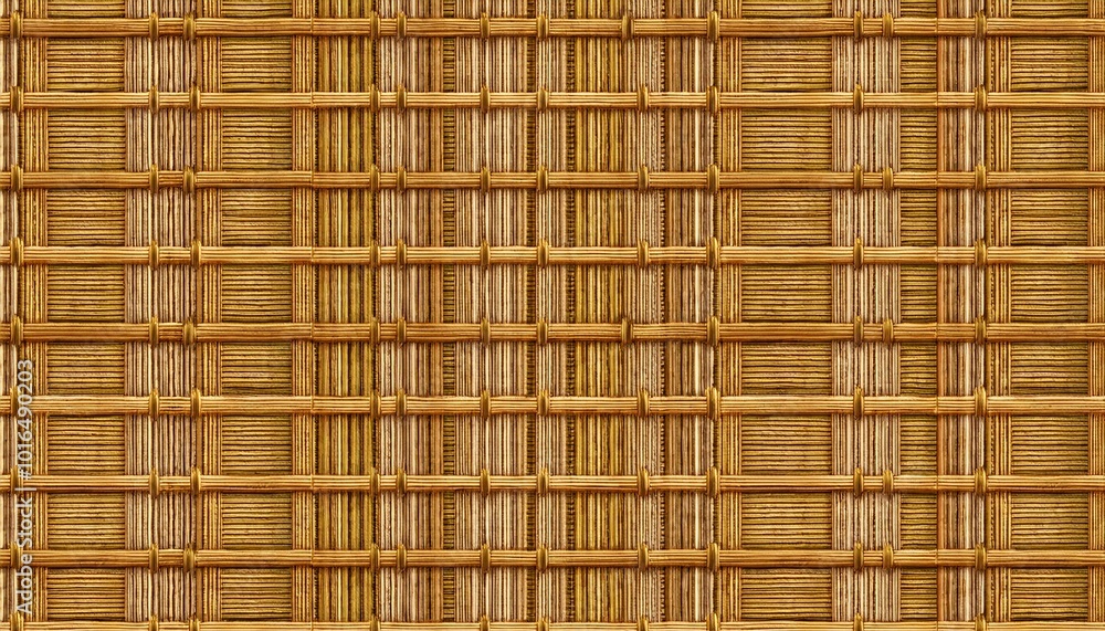 Poster pattern of reed weaving mat with vintage style for background and design art work. seamless pattern.