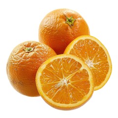 Oranges isolated on transparent background. 
