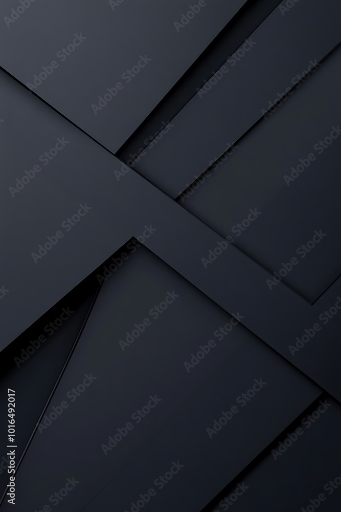 Poster monochromatic abstract geometric design featuring diagonal shapes in shades of gray and black, creat