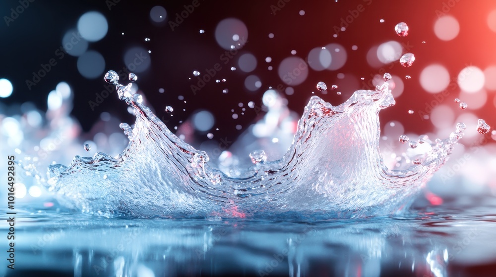 Aufkleber a stunning splash effect captured with precision, featuring vivid colors and a bokeh effect in the b
