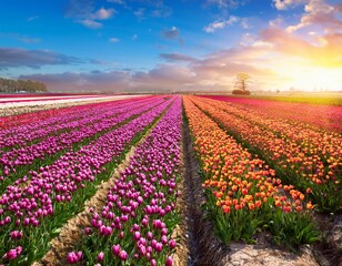 Naklejka premium Tulip field in Netherlands