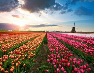 Tulip field in Netherlands