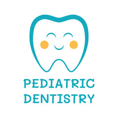 Dentistry clinic Logo Design Vector.  Flat style isolated on white background. Abstract milktooth Logo Concept Template. EPS10