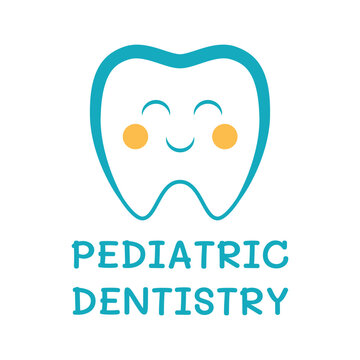 Dentistry clinic Logo Design Vector.  Flat style isolated on white background. Abstract milktooth Logo Concept Template. EPS10