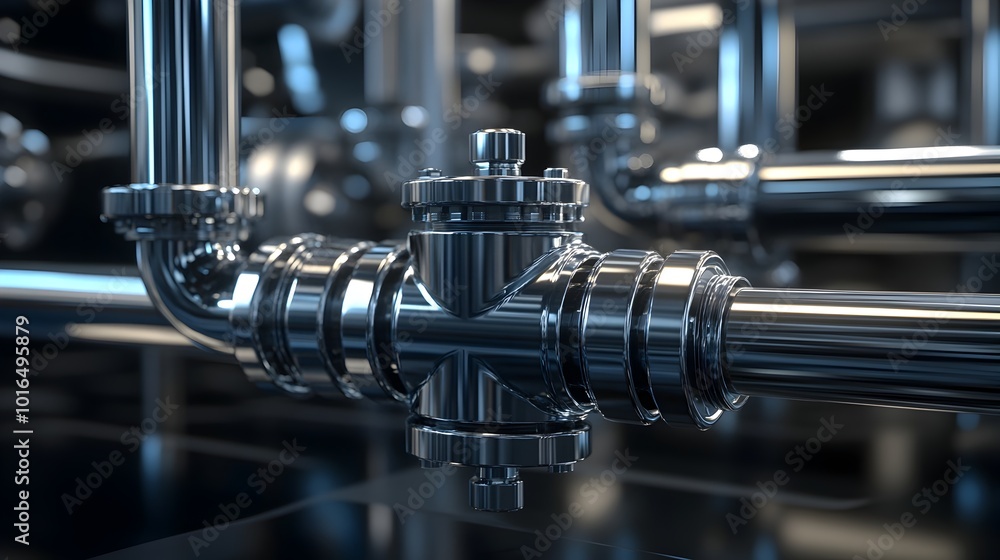 Poster close-up view of intricate mechanical components in industrial setting