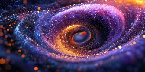 Neon Hexagonal Wave, a vibrant display of interconnected hexagons and sharp lines creating a dynamic digital grid pattern.