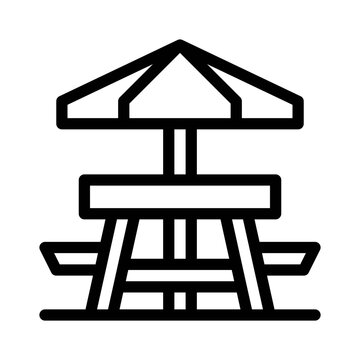 recommend clip art: picnic table line icon