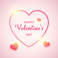 Happy Valentine's Day Card. Pink background. Vector.