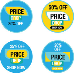 Simple flat style vintage labels, stickers with sale discount text. Sale quality tags and labels. Template banner shopping badges.