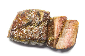 grilled beef isolated on white background