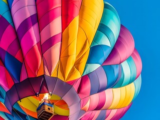 A close-up of a hot air balloon being inflated
