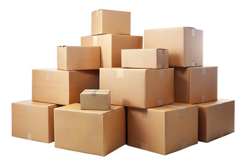Fototapeta premium Stack of cardboard box png