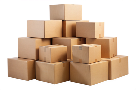 Stack of cardboard box png