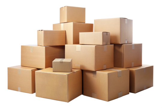 Stack of cardboard box png