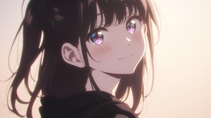 Naklejka premium アニメ調の日本人美少女の様々なシーン_表情