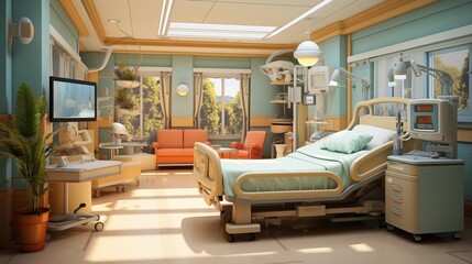 Think of the hospital emoji symbolizing healthcare of patient room and medical professions. 