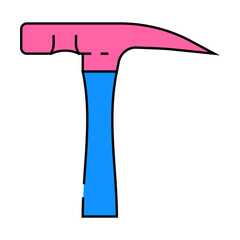 brick hammer line icon vector. brick hammer sign. isolated symbol illustration