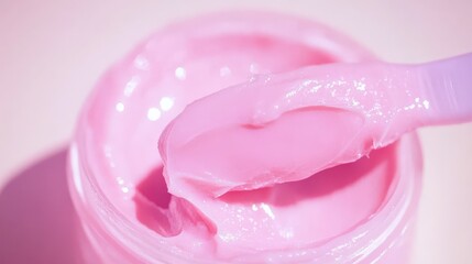 Rosa Kosmetikcremefleck auf rosa Hintergrund f&uuml;r das Design von Sch&ouml;nheitsprodukten