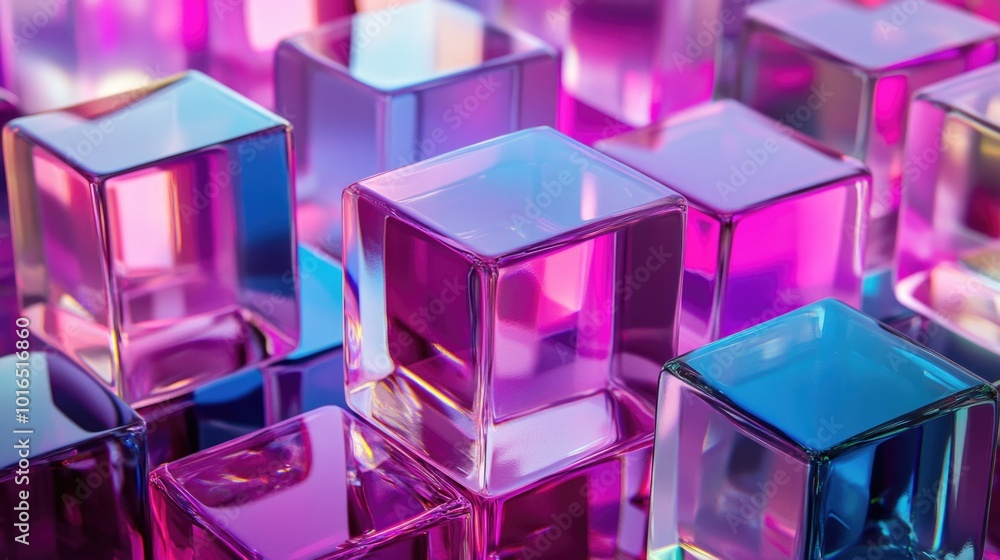 Poster a cluster of transparent glass containers stacked vertically, great for use in product or lifestyle 