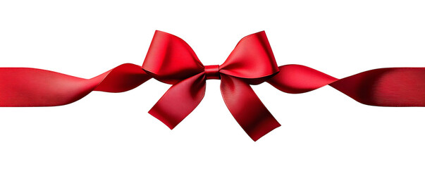 Red ribbon and bow, cut out