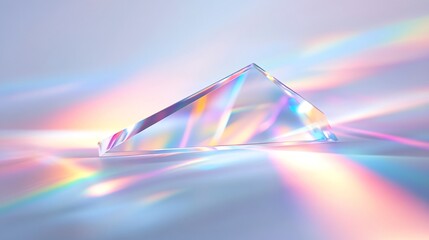 Prismatic Spectrum Refractions on Abstract White Surface with Colorful Glow Effects