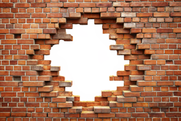 broken brick wall