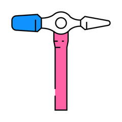 cross peen pin hammer line icon vector. cross peen pin hammer sign. isolated symbol illustration