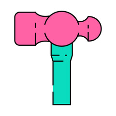 ballpeen hammer line icon vector. ballpeen hammer sign. isolated symbol illustration