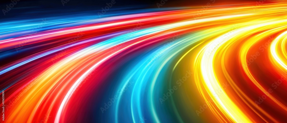 Aufkleber colorful light trails in vibrant hues creating a dynamic visual effect.