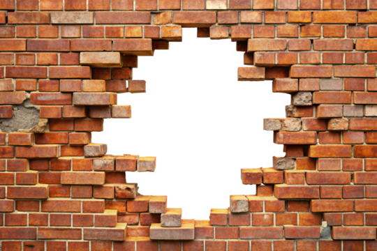 broken brick wall