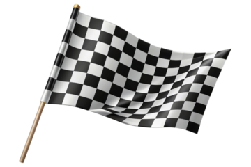 checkered flag isolated on white