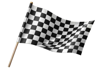 Fototapete Rund checkered flag isolated on white © Smithstar