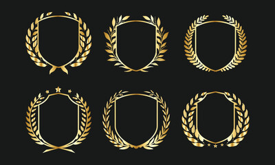 Gold Laurel Wreath Collection for Awards and Achievements

