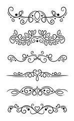 Hand drawn ornamental divider collection