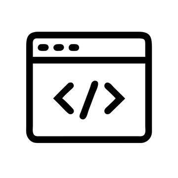 Code editor icon in modern design for software development, isolated on white background
