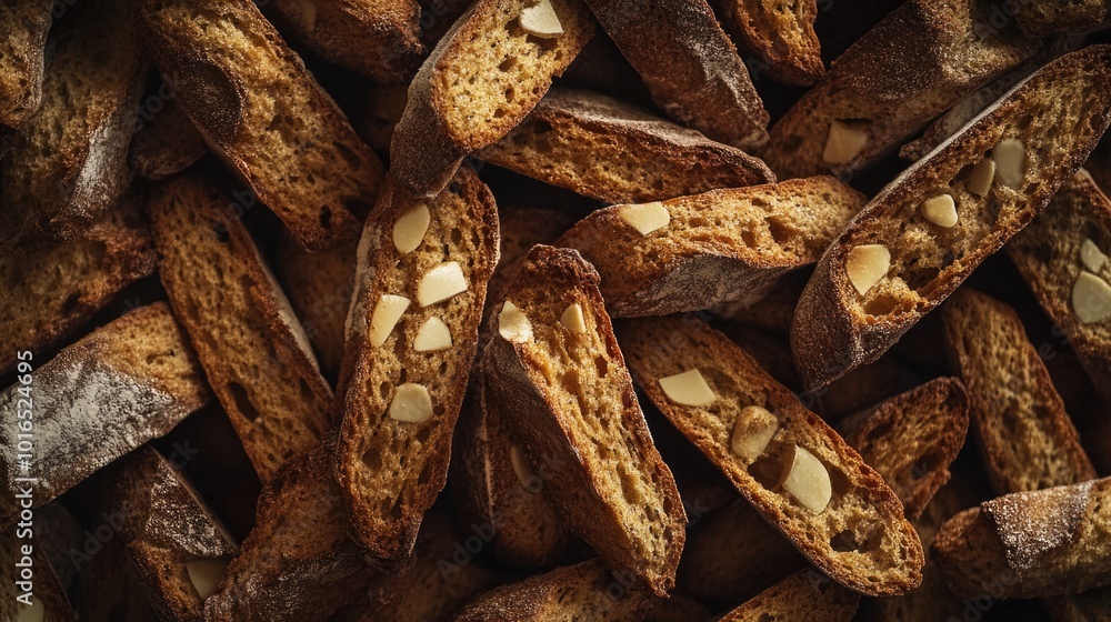 Poster a detailed shot of a batch of freshly baked bread sticks, perfect for use in food-related contexts o