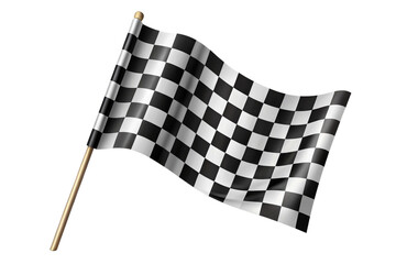 Fototapeta premium checkered flag isolated on white