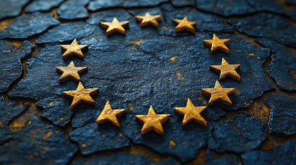 Obraz premium general data protection regulation gdpr concept acronym gdpr prominently displayed against a blue background complemented by a circle of yellow stars reminiscent of the european union flag