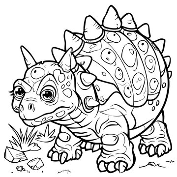 recommend clip art: Fun Coloring Page Featuring Cute Ankylosaurus for Kids
