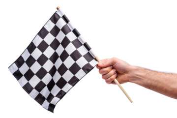 checkered flag isolated on white