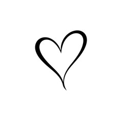 Elegant heart design with flowing lines and a pointed base, isolated on transparent background, Generative AI