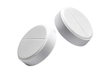 white pills on white background