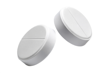 white pills on white background