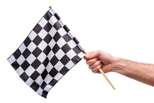 checkered flag isolated on white