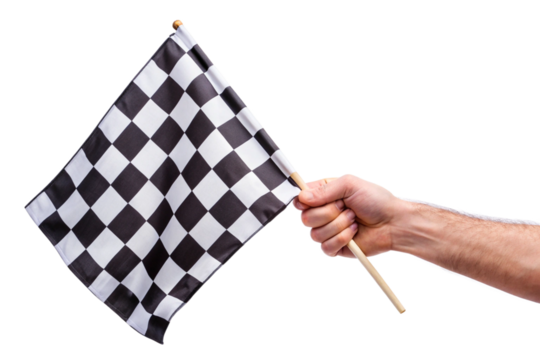 checkered flag isolated on white