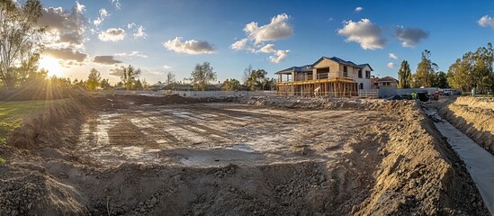 Construction Site with a New Home Underway