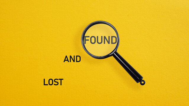 Lost and found is shown using the text