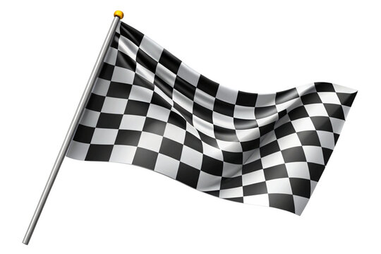 checkered flag isolated on white