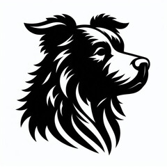 Fototapeta premium Dog Silhouette Vector Image Black and White 